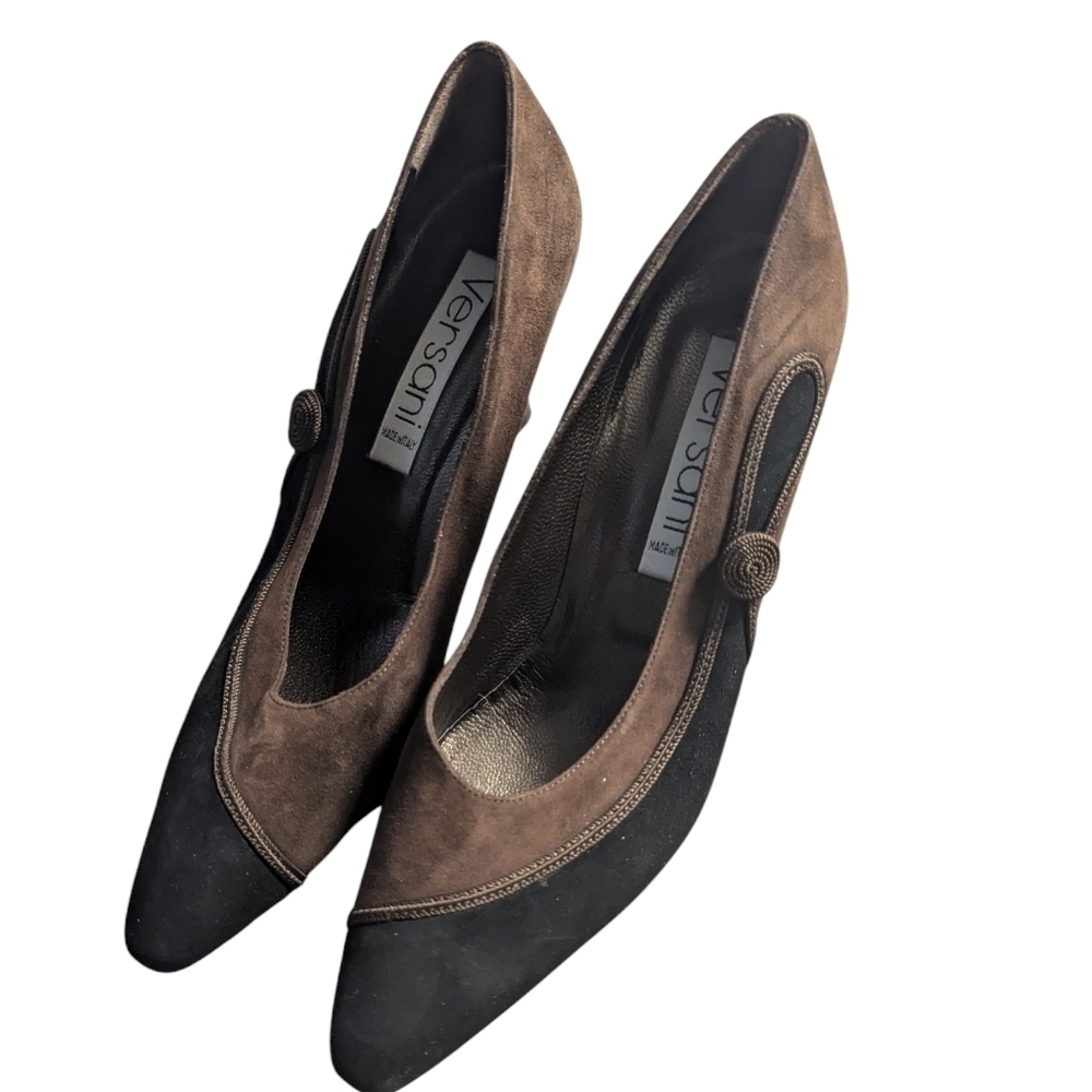 Versani, vintage Italian suede pumps, size 10b